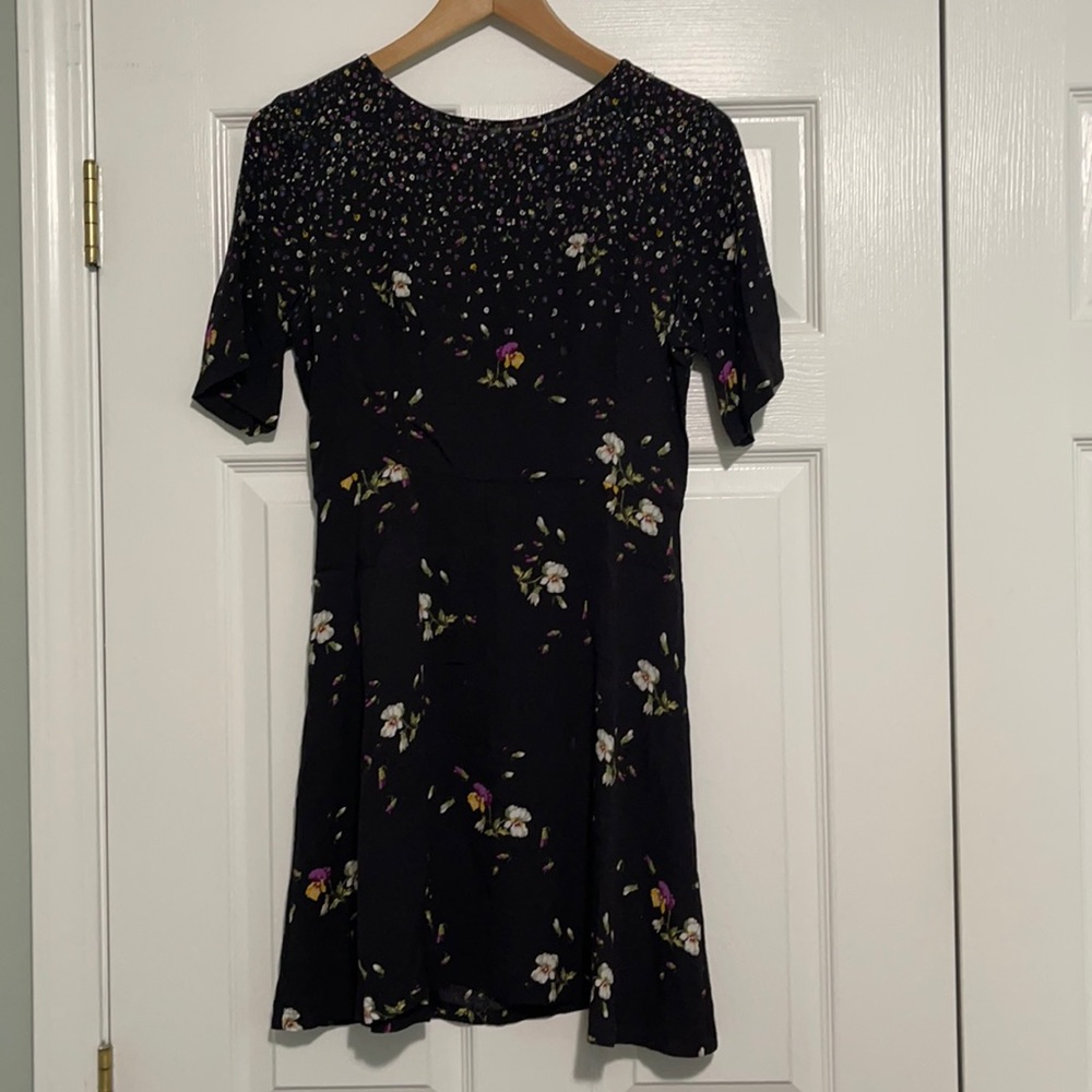 Jack Wills short sleeve black floral dress